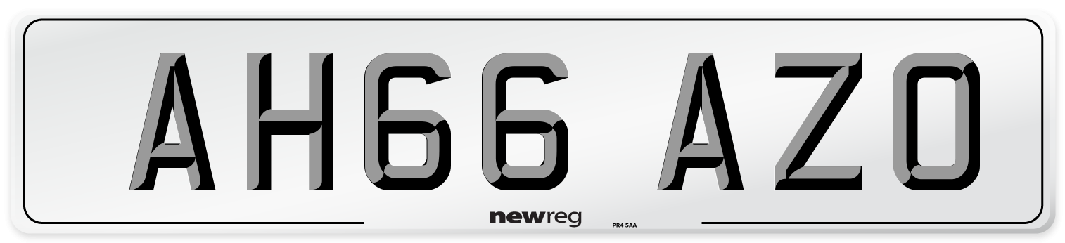 AH66 AZO Number Plate from New Reg